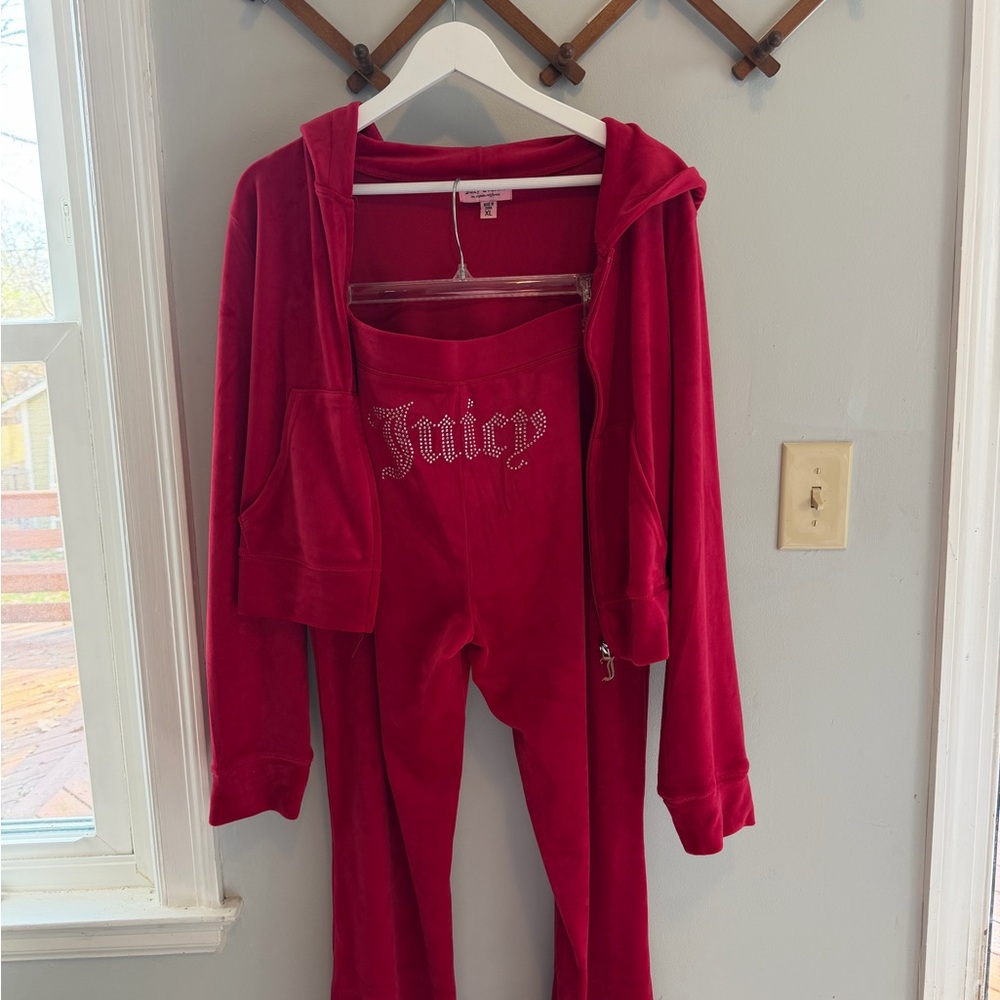 Juicy Couture  Red Velour Hoodie